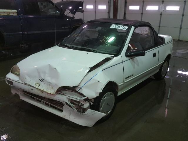 JG1MR3363MK604752 - 1991 GEO METRO LSI WHITE photo 2