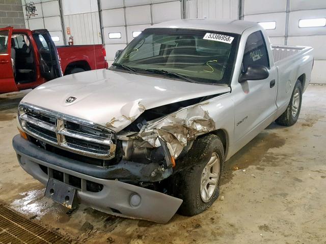 1B7FL26XX1S273633 - 2001 DODGE DAKOTA GRAY photo 2