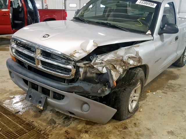 1B7FL26XX1S273633 - 2001 DODGE DAKOTA GRAY photo 9