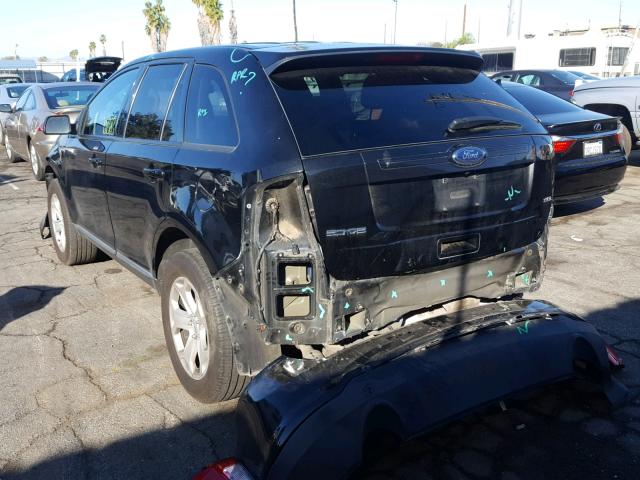 2FMDK3JC1DBA44451 - 2013 FORD EDGE SEL BLACK photo 3