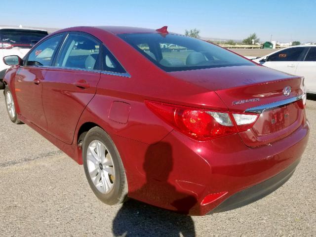 5NPEB4AC5EH852337 - 2014 HYUNDAI SONATA GLS RED photo 3