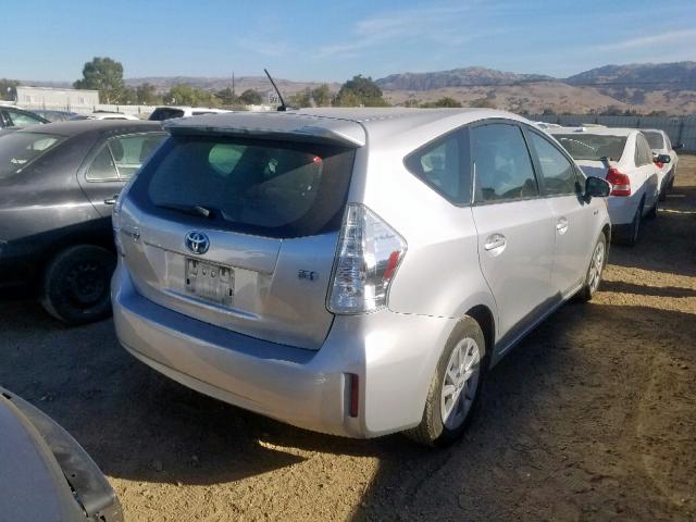 JTDZN3EU9C3050386 - 2012 TOYOTA PRIUS V SILVER photo 4