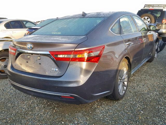 4T1BD1EB1GU051129 - 2016 TOYOTA AVALON HYB CHARCOAL photo 4