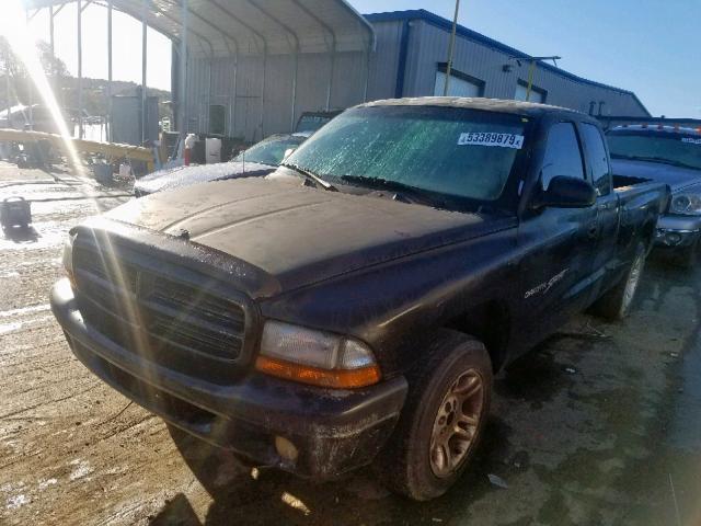 1B7GL22X31S143123 - 2001 DODGE DAKOTA BLACK photo 2