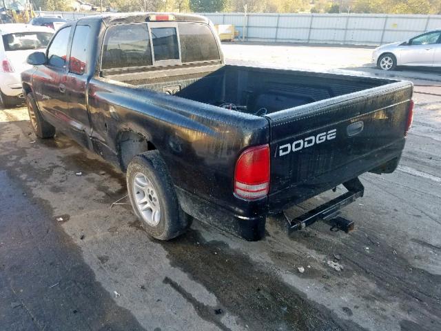 1B7GL22X31S143123 - 2001 DODGE DAKOTA BLACK photo 3