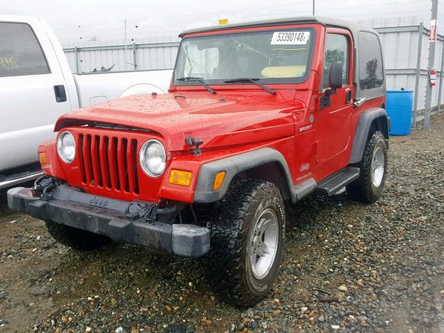 1J4FA49S54P772231 - 2004 JEEP WRANGLER / RED photo 2