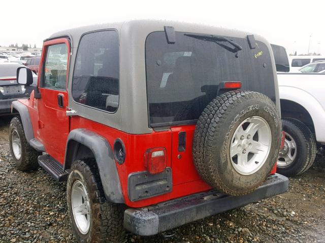 1J4FA49S54P772231 - 2004 JEEP WRANGLER / RED photo 3