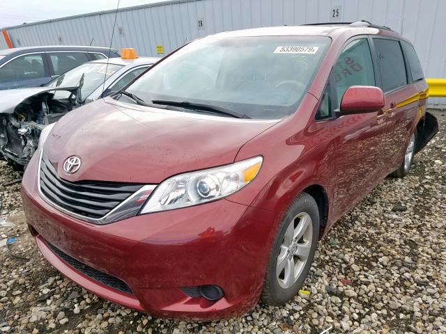 5TDKK3DC4BS042289 - 2011 TOYOTA SIENNA LE RED photo 2