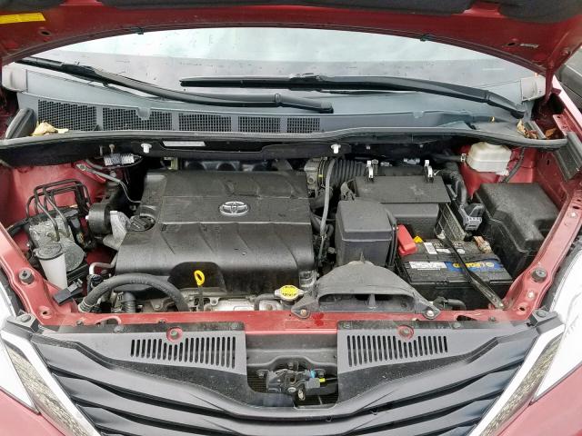 5TDKK3DC4BS042289 - 2011 TOYOTA SIENNA LE RED photo 7