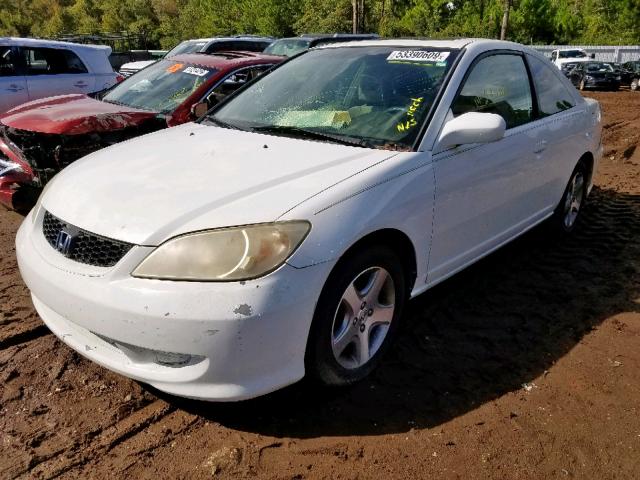 1HGEM22905L003067 - 2005 HONDA CIVIC EX WHITE photo 2