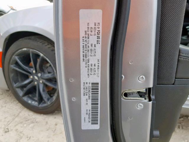 2C3CDXBG3JH186042 - 2018 DODGE CHARGER SX SILVER photo 10