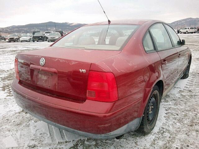 WVWMD63B7WE440654 - 1998 VOLKSWAGEN PASSAT GLS MAROON photo 4