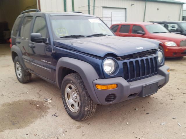 1J4GL48K73W634484 - 2003 JEEP LIBERTY SP BLUE photo 1