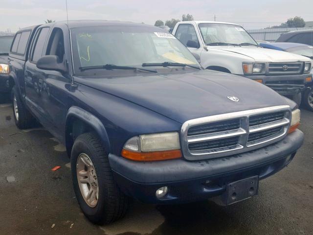 1D7HL38N54S690808 - 2004 DODGE DAKOTA QUA BLUE photo 1