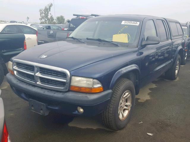 1D7HL38N54S690808 - 2004 DODGE DAKOTA QUA BLUE photo 2