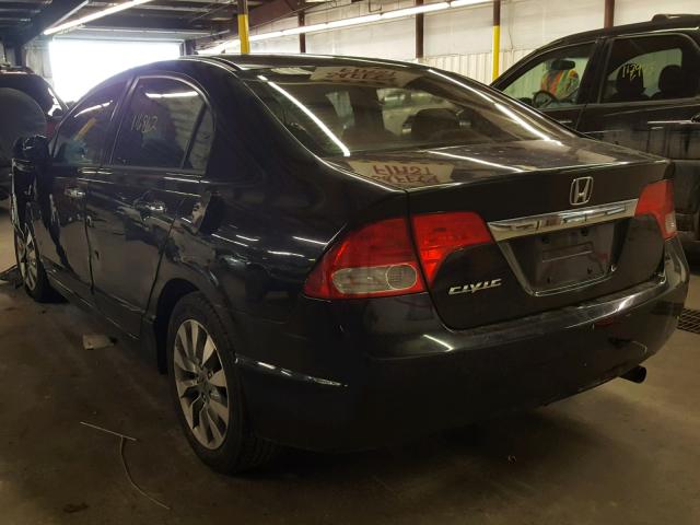 2HGFA16919H328489 - 2009 HONDA CIVIC EXL BLACK photo 3