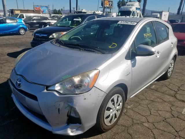 JTDKDTB3XC1021801 - 2012 TOYOTA PRIUS C SILVER photo 2