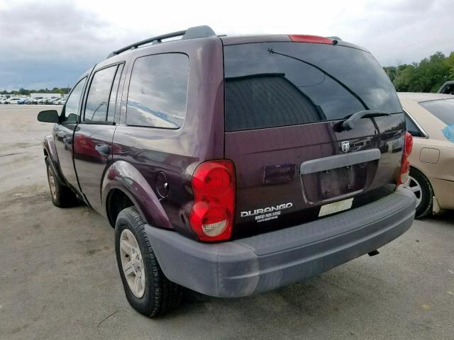 1D4HD38K25F540262 - 2005 DODGE DURANGO ST BURGUNDY photo 3