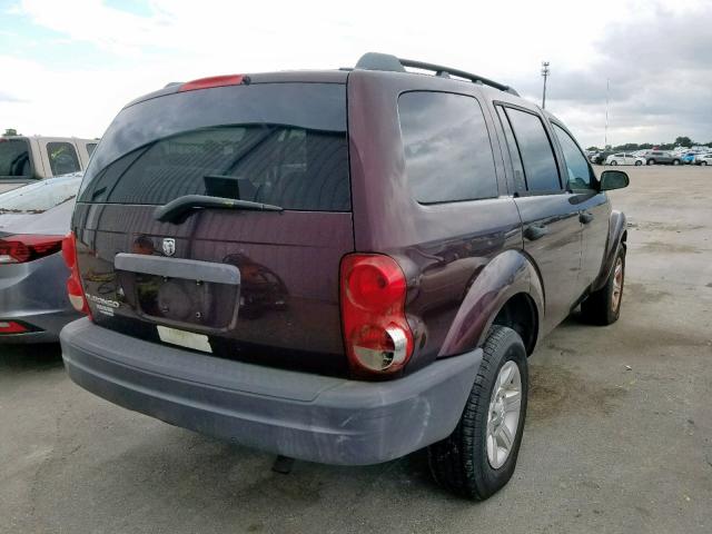 1D4HD38K25F540262 - 2005 DODGE DURANGO ST BURGUNDY photo 4