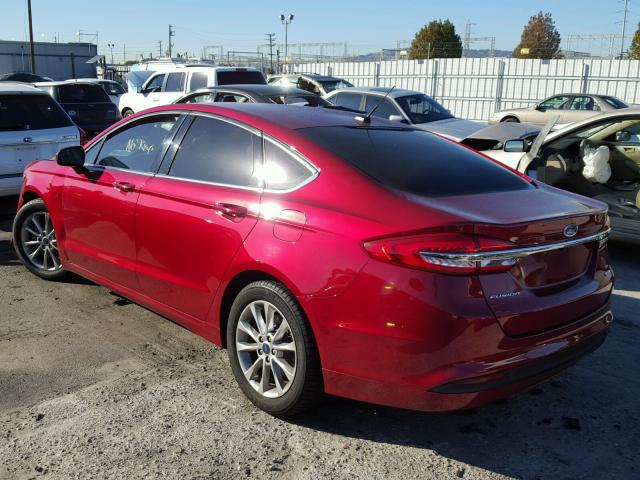 3FA6P0HD6HR284572 - 2017 FORD FUSION SE BURGUNDY photo 3