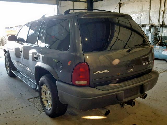 1D4HR38Z03F619814 - 2003 DODGE DURANGO SP GRAY photo 3