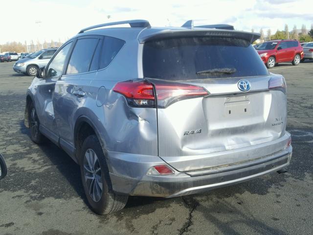 JTMRJREV4HD136374 - 2017 TOYOTA RAV4 HV LE SILVER photo 3