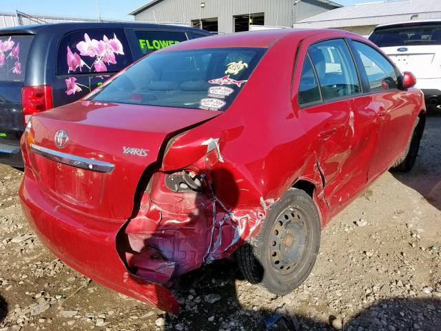 JTDBT923881271258 - 2008 TOYOTA YARIS RED photo 4