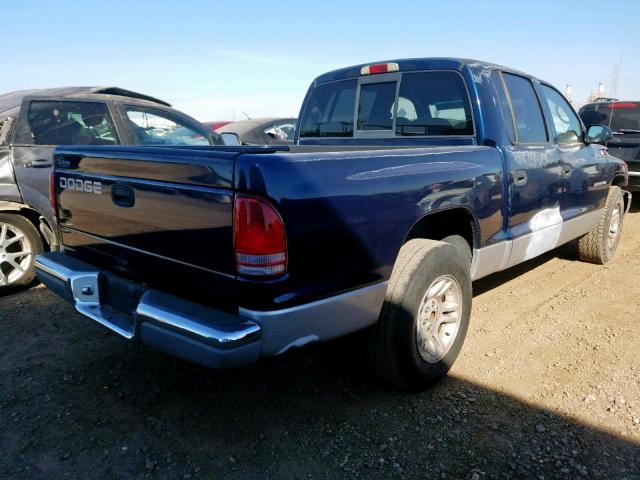 1B7HL2AX01S278405 - 2001 DODGE DAKOTA QUA BLUE photo 4