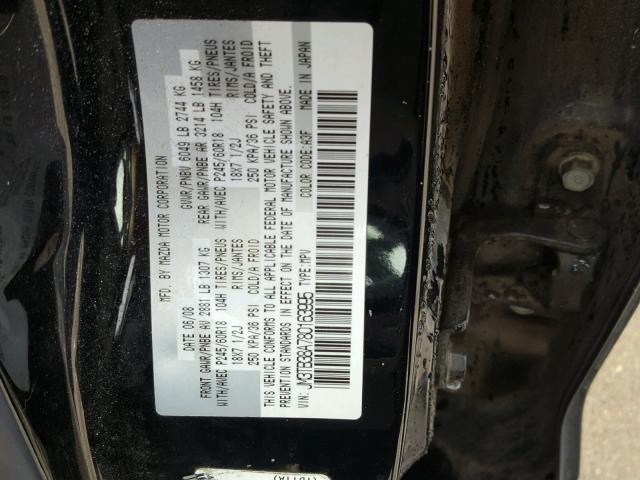 JM3TB38A780163995 - 2008 MAZDA CX-9 BLACK photo 10