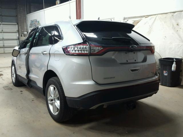 2FMPK4J85HBB29832 - 2017 FORD EDGE SEL SILVER photo 3