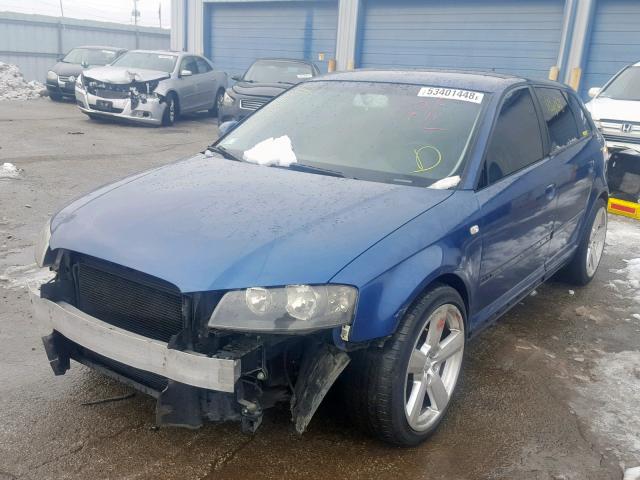 WAUMF68P76A000906 - 2006 AUDI A3 2.0 SPO BLUE photo 2