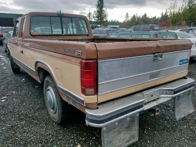 1FTHX2510GKB66996 - 1986 FORD F250 BROWN photo 3