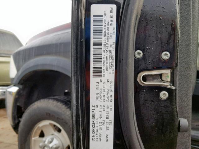 3C6TD5ETXCG256929 - 2012 DODGE RAM 2500 P BLACK photo 10