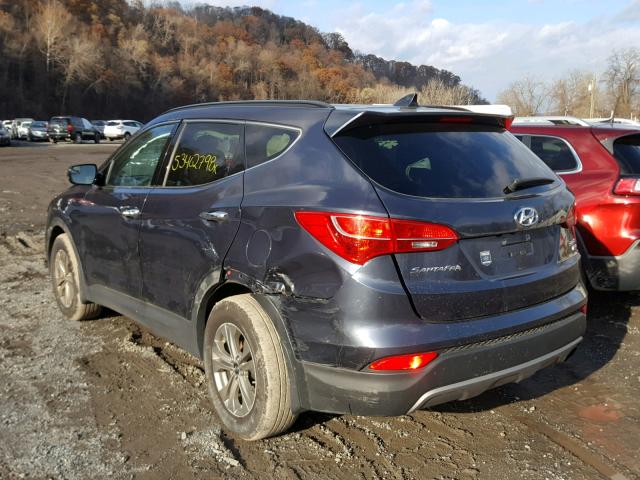 5XYZUDLB6GG328317 - 2016 HYUNDAI SANTA FE S BLUE photo 3