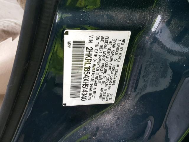 2HKRL1854XH514340 - 1999 HONDA ODYSSEY LX GREEN photo 10