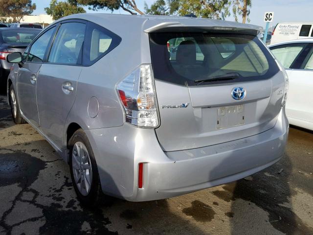 JTDZN3EUXEJ002586 - 2014 TOYOTA PRIUS V SILVER photo 3