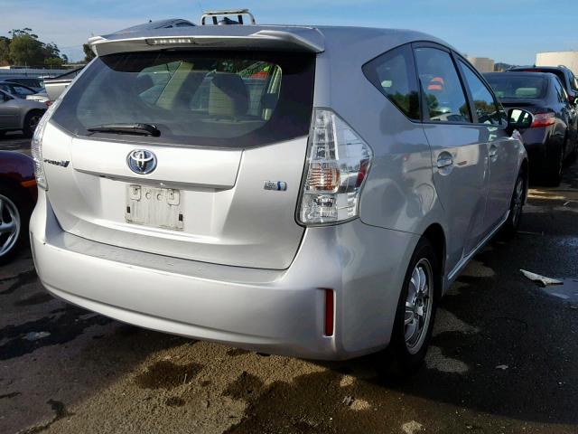 JTDZN3EUXEJ002586 - 2014 TOYOTA PRIUS V SILVER photo 4