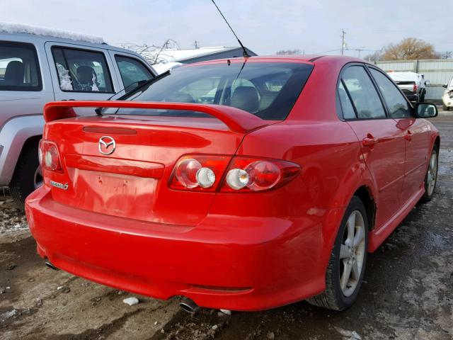 1YVHP84D855M67651 - 2005 MAZDA 6 S RED photo 4