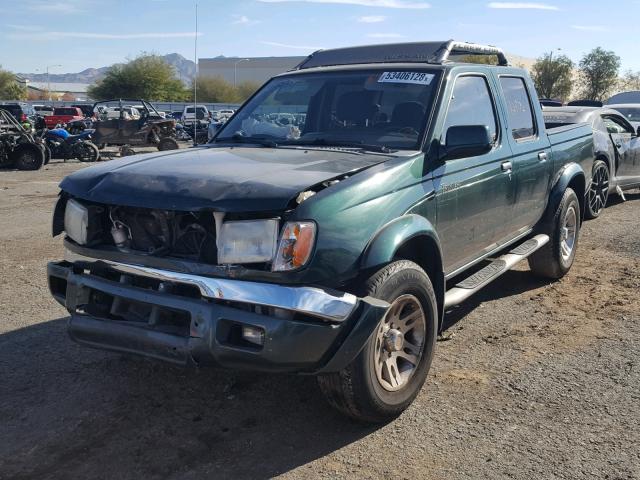 1N6ED27T9YC370005 - 2000 NISSAN FRONTIER C GREEN photo 2