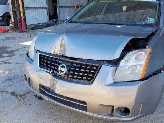 3N1AB61E78L760262 - 2008 NISSAN SENTRA 2.0 GRAY photo 9