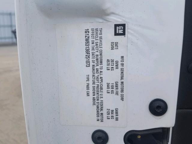 1G1ZW63136F251073 - 2006 CHEVROLET MALIBU MAX თეთრი ფოტო 10