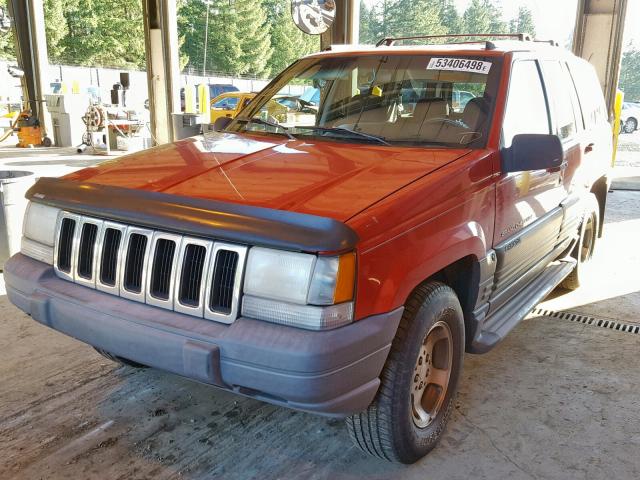 1J4GZ58Y7WC154573 - 1998 JEEP GRAND CHER RED photo 2