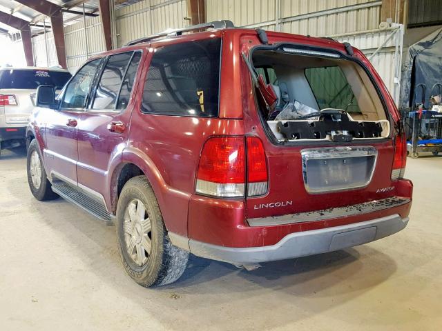 5LMEU68H44ZJ13421 - 2004 LINCOLN AVIATOR 栗色 照片 3