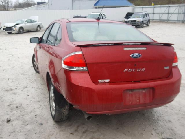 1FAHP36NX9W118141 - 2009 FORD FOCUS SES RED photo 3