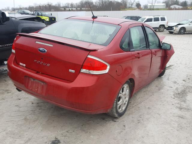 1FAHP36NX9W118141 - 2009 FORD FOCUS SES RED photo 4