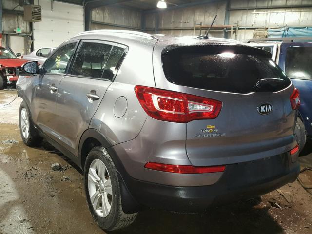 KNDPB3A28D7494373 - 2013 KIA SPORTAGE GRAY photo 3