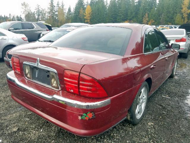 1LNHM87A7YY757393 - 2000 LINCOLN LS 勃艮第红 照片 4