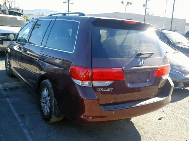 5FNRL3H44AB031164 - 2010 HONDA ODYSSEY EX BURGUNDY photo 3