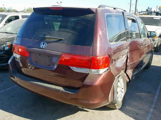 5FNRL3H44AB031164 - 2010 HONDA ODYSSEY EX BURGUNDY photo 4