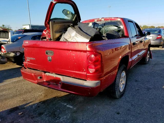 1D7HE48K57S123234 - 2007 DODGE DAKOTA QUA RED photo 4